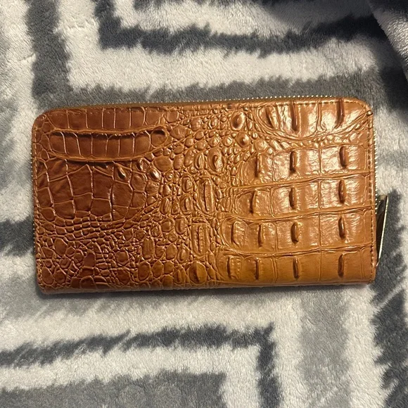 Brahmin Tan and Brown Croc Embossed Wallet - Picture 2 of 3